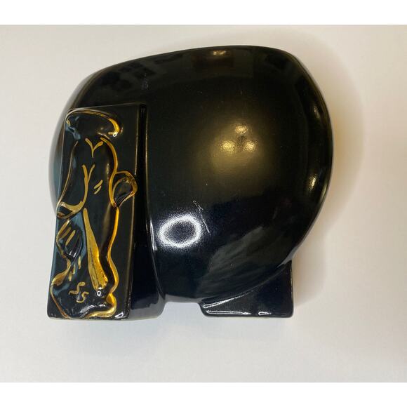 Vintage FAPCO 1930 Joan Lea Creations Shanghai Black 22K Gold Disk Asian Vase - Picture 7 of 16